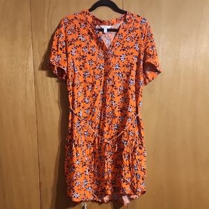 Floral Orange Dress